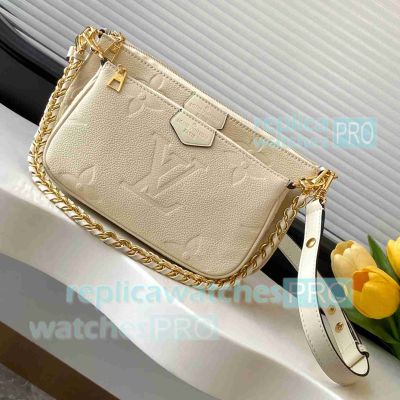 Copy L--V Multi Pochette Cream Monogram Crossbody Bag M46568